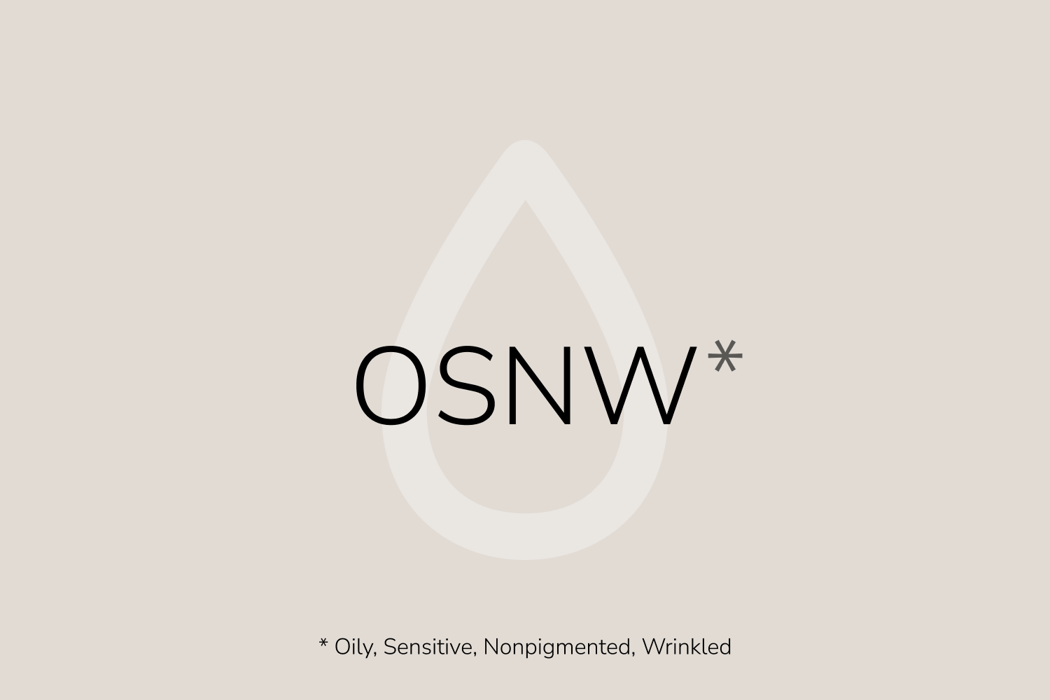 OSNW Skin Type - Baumann Skin Typing System